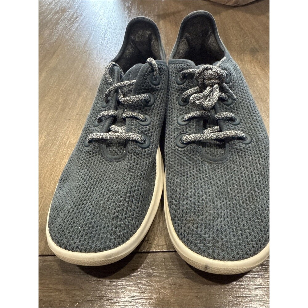 Allbirds Mens Tree Runner Shoes Sneakers SZ 10 Blue Gray Padded Wool Heel Insole